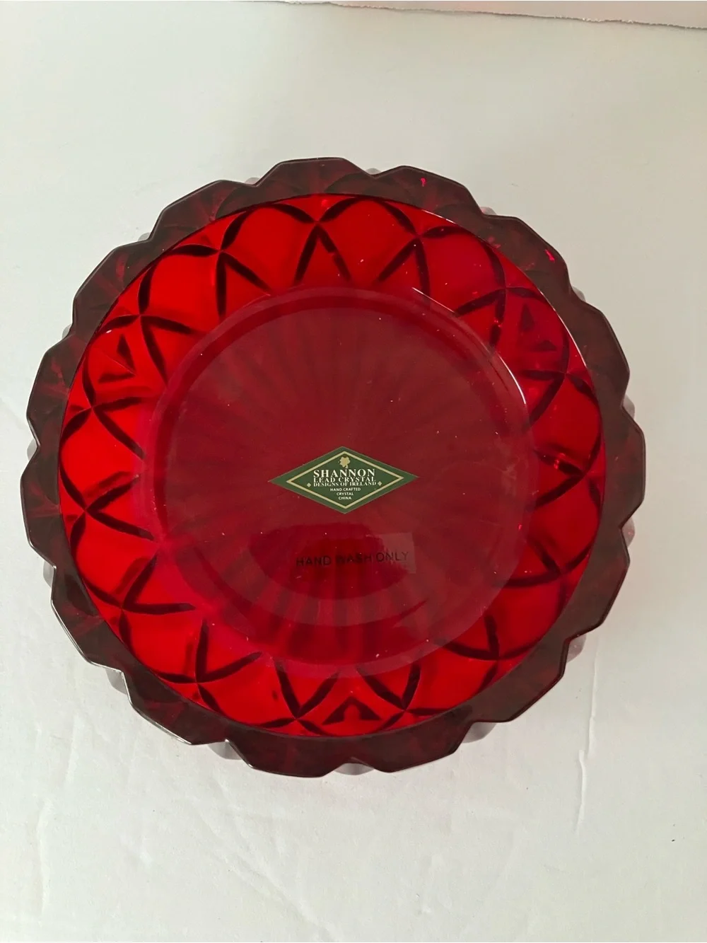 Shannon Lead Crystal Hershey’s Kiss Red Candy Dish